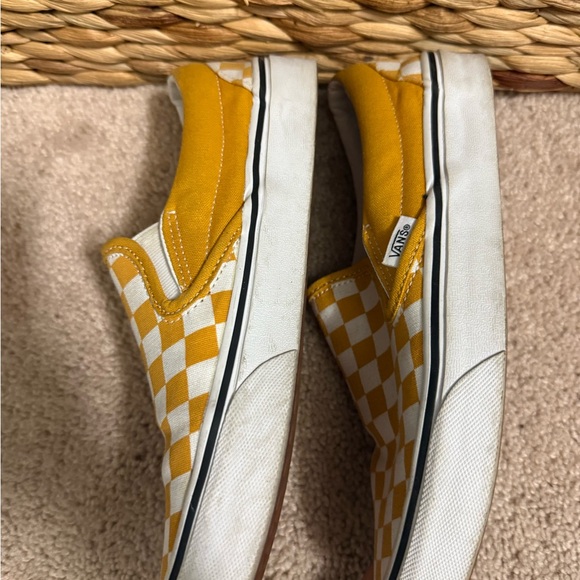 Vans Yellow and White Checkerboard Slip-Ons - Picture 2 of 4